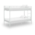 Vidaxl - lit superpos� blanc m�tal 90x200 cm
