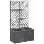 Vidaxl - lit surlev treillis 2 pots 58x30x107 cm rsine tresse marron