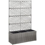 Vidaxl - lit surlev en treillis 3 pots 83x30x130cm rsine tresse gris