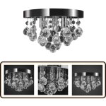 Vidaxl - lustre suspendu design de cristal chrome - plafonnier cristal - lustre cristal - luminaire intrieur ...