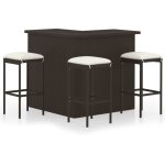 Vidaxl - meuble de bar de jardin 4 pcs et coussins r�sine tress�e marron