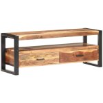 Vidaxl - meuble tv 120x35x45 cm bois massif avec finition miel