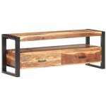 Vidaxl - meuble tv 120x35x45 cm bois massif avec finition miel