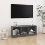 Meuble tv gris 104x33x41 cm bois de pin massif