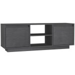 Meuble tv gris 110x30x40 cm bois de pin massif