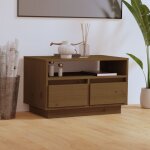 Vidaxl - meuble tv marron miel 60x35x37 cm bois de pin massif