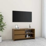 Vidaxl - meuble tv marron miel 80x31x39 cm bois de pin massif Vidaxl - meuble tv marron miel 80x31x39 cm bois de pin massif