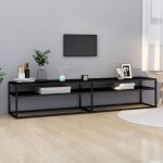 Meuble tv noir 200x40x40, 5 cm verre tremp