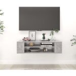 Vidaxl - meuble tv suspendu gris b�ton 100x30x26, 5 cm bois d'ing�nierie