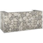 Vidaxl ? mur en gabion pour poubelles 254x100x110 cm ? acier galvanis� antirouille ? capacit� 3 poubelles ...