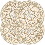 Napperons 4 pcs blanc 38 cm rond jute