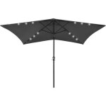 Vidaxl - parasol de jardin avec led et m�t en acier anthracite 2x3 m