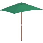 Vidaxl - parasol avec mt en bois 150 x 200 cm vert