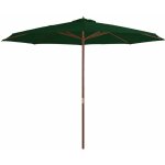 Parasol avec m�t en bois 350 cm vert