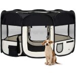 Vidaxl ? parc pliable pour chien 145x145x61cm ? structure en acier ? sac de transport inclus ? pour dressage ...