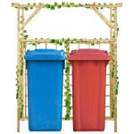 Vidaxl ? pergola en bois de pin impr�gn� pour 2 poubelles ? dimensions 140x80x168cm ? treillis pour plantes ...