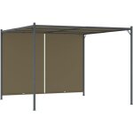 Vidaxl - pergola de jardin avec auvent r�tractable 3x3 m taupe 180 g / m�