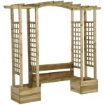 Vidaxl - pergola de jardin avec banc et jardinières bois de pin imprégné Vidaxl - pergola de jardin avec banc et jardinières bois de pin imprégné