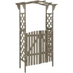 Pergola avec portail 116x40x204 cm gris bois de sapin massif Pergola avec portail 116x40x204 cm gris bois de sapin massif