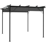 Vidaxl - pergola avec toit rtractable anthracite 3x3 m acier 180 g / m