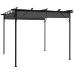 Vidaxl - pergola avec toit r�tractable anthracite 3x3 m acier 180 g / m�