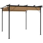 Vidaxl - pergola avec toit r�tractable taupe 3x3 m acier 180 g / m�