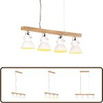 Vidaxl - plafonnier industriel blanc e27 bois de manguier - luminaire suspendu - plafonnier - clairage ...