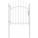Portail de jardin acier 1 x 1, 75 m blanc vidaxl