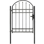 Vidaxl ? portail de jardin acier noir 100 x 125 cm ? finition enduite de poudre ? s�curis� avec serrure ...