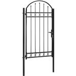 Vidaxl - portail de jardin avec dessus arqu� acier 100x250 cm noir