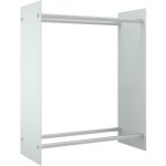 Portant de bois de chauffage blanc 80x35x100 cm verre tremp� vidaxl