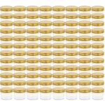 Vidaxl - pots à confiture avec couvercle doré 96 pcs verre 110 ml Vidaxl - pots à confiture avec couvercle doré 96 pcs verre 110 ml