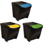 Poubelles empilables 3 pcs anthracite 75 l vidaxl