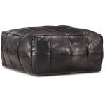 Vidaxl - pouf 60 x 60 x 30 cm noir cuir v�ritable de ch�vre
