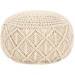 Pouf fait � la main en macram� 45 x 30 cm coton