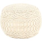 Vidaxl - pouf fait � la main en macram� 45x30 cm coton
