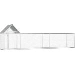 Vidaxl ? poulailler en acier galvanis� 5 x 1 x 1, 5 m ? toit r�sistant � l'eau ? pour poules, canards ...