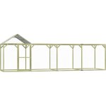 Poulailler enclos ext�rieur int�rieur, cage pour poules petits animaux lapins 6x1, 5x2 m pin�de impr�gn�e ...