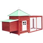 Vidaxl - poulailler avec nichoir rouge 190x72x102cm bois de sapin massif
