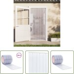Vidaxl rideau anti - bruit - rideau de porte transparent 200 mmx1, 6 mm 50 m pvc