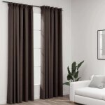 Vidaxl - rideaux occultants aspect lin et crochets 2 pcs taupe 140x245cm