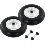 Vidaxl - roue de brouette avec axe 2 pcs pu solide 4. 00 - 8 390 mm