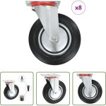 Vidaxl roulettes anti - vibrations - 8 pcs roulettes pivotantes 200 mm