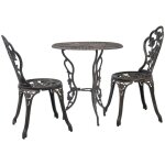 Vidaxl - salon de bistro 3 pcs aluminium coul