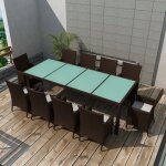 Vidaxl - salon de jardin 11 pcs avec coussins r�sine tress�e marron