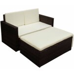 Vidaxl - salon de jardin 2 pcs avec coussins r�sine tress�e marron