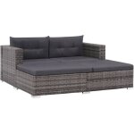 Salon de jardin 3 pcs avec coussins résine tressée gris vidaxl Salon de jardin 3 pcs avec coussins résine tressée gris vidaxl