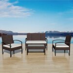 Vidaxl - salon de jardin 4 pcs avec coussins r�sine tress�e marron