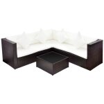 Vidaxl - salon de jardin 4 pcs avec coussins r�sine tress�e marron