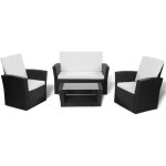 Vidaxl - salon de jardin 4 pcs avec coussins r�sine tress�e noir